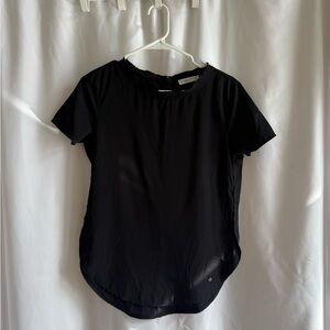 Abercrombie & Fitch Black Short-Sleeve Crewneck Blouse